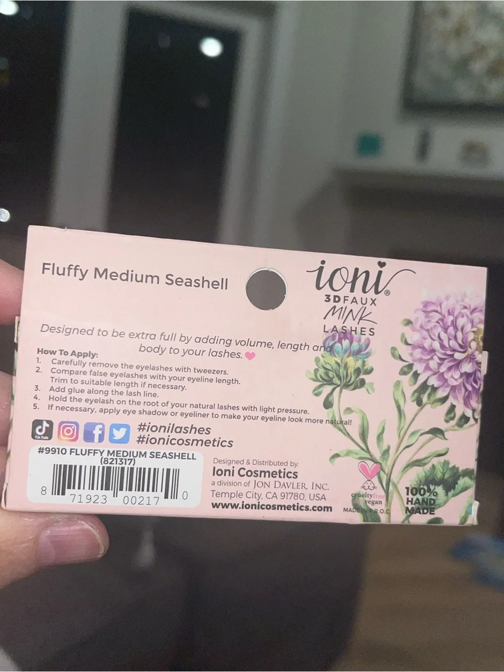 New Ioni 3D Mink Lashes Fluffy Medium Seashell